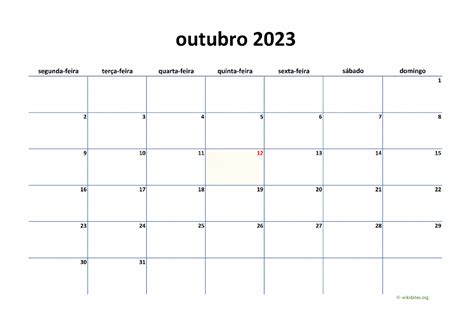 Calendário Outubro 2023 WikiDates org