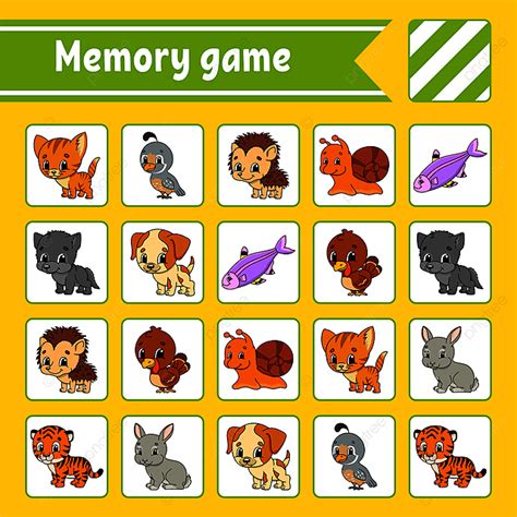 Memory Game Vector Design Images Memory Game For Kids Sheet Child