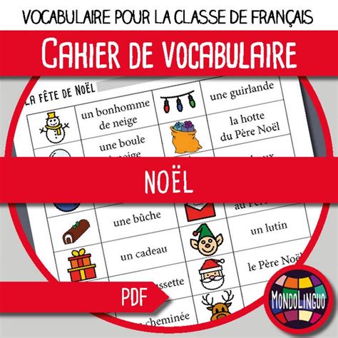 Cahier De Vocabulaire Joyeux Noël