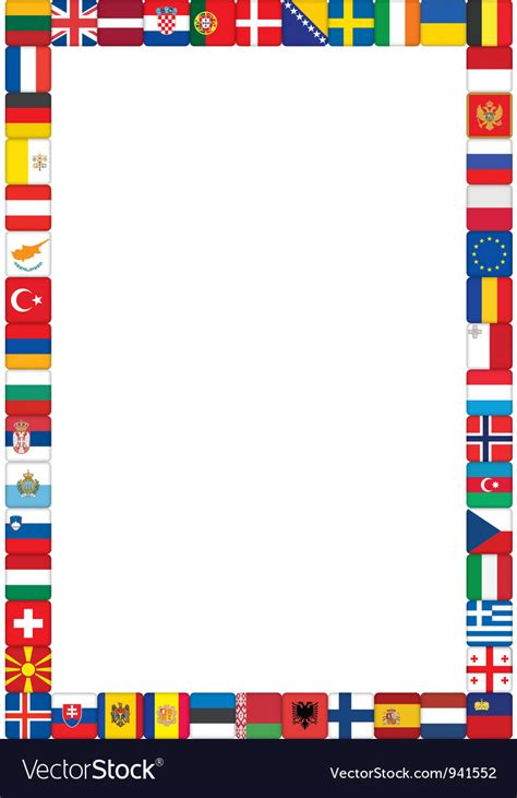 Frame Made Of Flags Royalty Free Vector Image Vectorstock