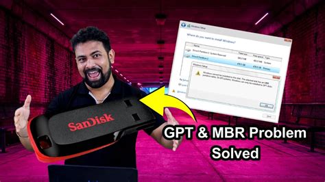 Windows Cannot Be Installed To This Disk Gpt And Mbr Problem Solved Gpt And Mbr Problem Youtube