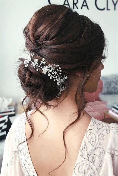Bridal Hair Accessories To Inspire Hairstyle Elegant Low Bun With Loose
