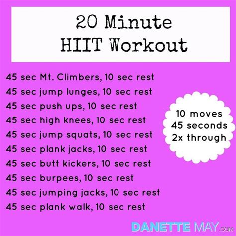 20 Minute Hiit Workout Hiit And Workout On Pinterest