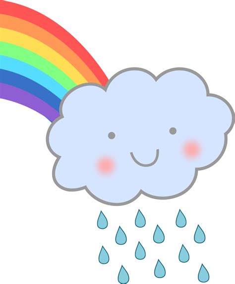Onlinelabels Clip Art Cute Rain Cloud With Rainbow