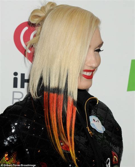 Gwen Stefani Shows Off New Flame Inspired Dip Dyed Hair As She Arrives