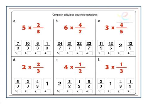 Suma Resta Multiplicación Y División De Fracciones 】 Educapeques
