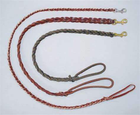 Flat Braided Leather Leash Black And Burgundy Pro Mohs Pet Products