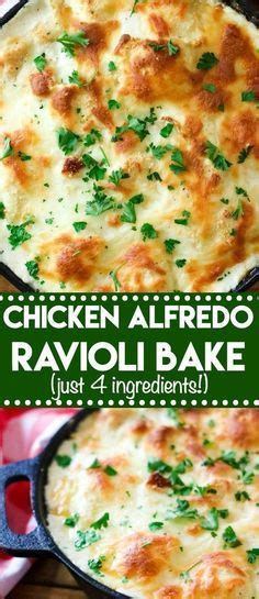 Chicken Alfredo Ravioli Bake Is A Cheesy Crowd Pleasing Dinner That Has