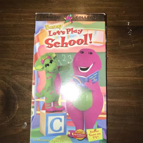 Barney Lets Play School Vhs Video With White Tape Classic Collection