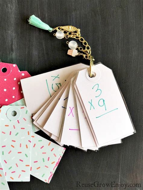 Math Diy Flash Cards Made From Hang Tags Reuse Grow Enjoy