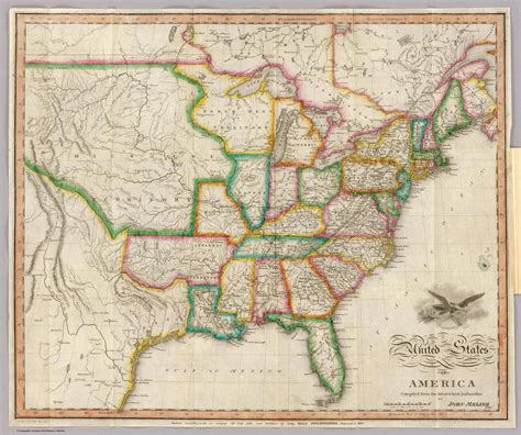 United States Of America 1822 United States Map Historical Maps Map