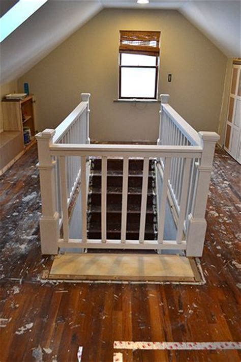 The steps are rarely used. stair rails attic - Google Search | Attic flooring, Attic renovation, Attic remodel