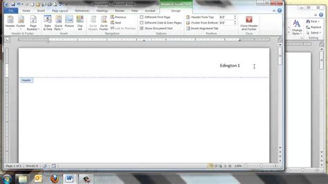 Formatting A Paper In Mla Style With Microsoft Word 2010 Youtube