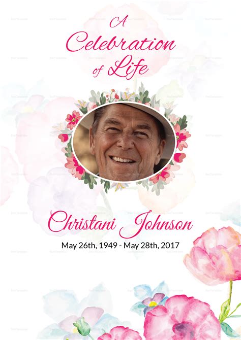 Funeral Obituary Invitation Card Design Template In Word Psd Publisher