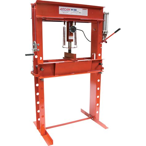 Arcan 50-Ton Hydraulic Shop Press with Gauge and Winch — Model# CP500