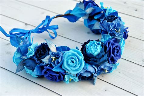 excited to share the latest addition to my etsy shop classic blue flower crown wedding set