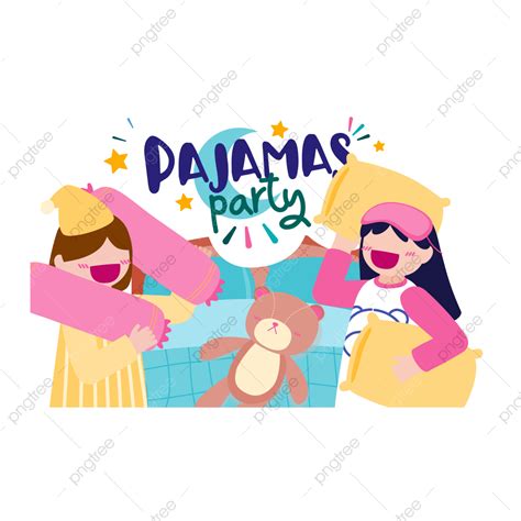 Pajamas Party Vector Hd Png Images A Group Of Girls Organize A Pajama
