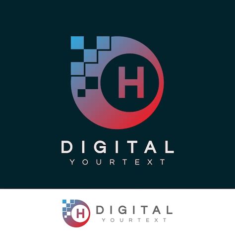 Premium Vector | Digital initial letter h logo design
