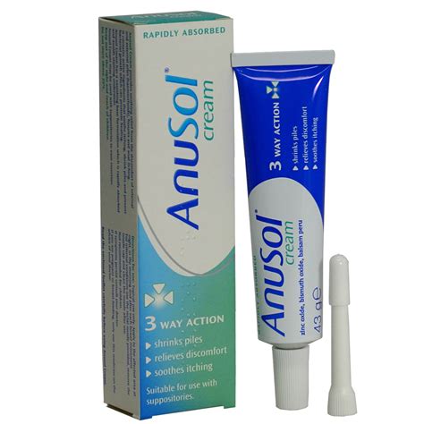 buy anal itching hemorrhoids piles treatment 3 way action anusol cream 43g online at lowest