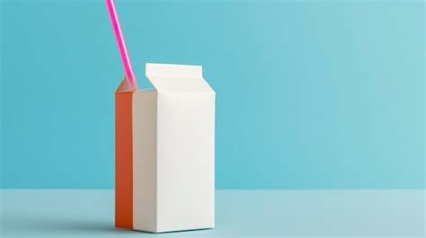 Premium Ai Image A Photo Of Milk Carton And Straw