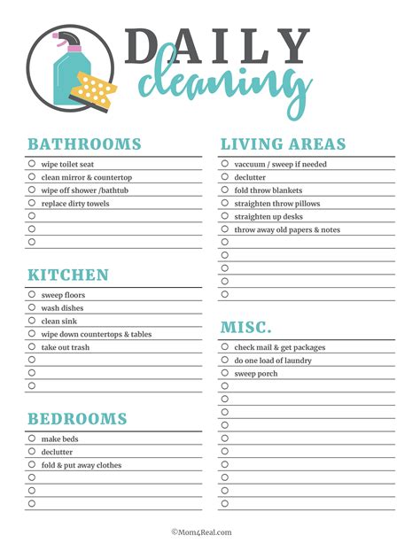 Free Printable Cleaning Checklist Templates Printable Download
