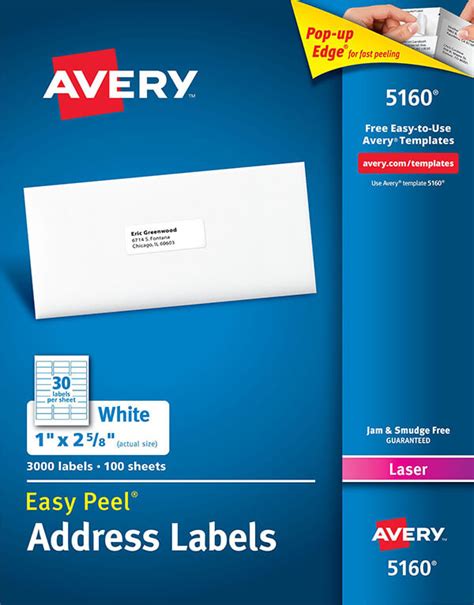 Could i use avery 8160 template to create file to be printed. Avery® Easy Peel® White Address Labels-5160 - Avery Online Singapore