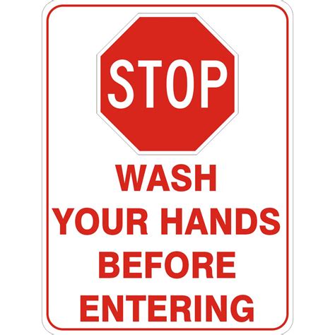 Stop Wash Hands Before Entering Discount Safety Signs New Zealand