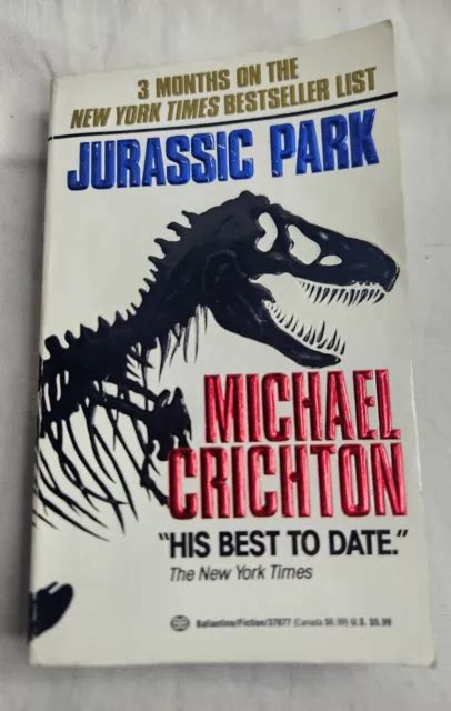 Jurassic Park By Michael Crichton 1st Ballantine Edition Pb 1991 Vintage 10 99 Picclick