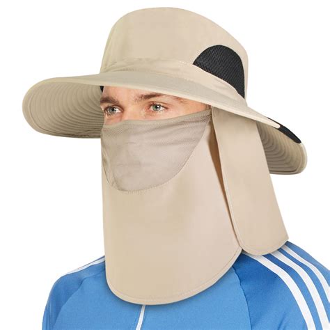 Boonie Sun Hat With Neck Flap UPF Face Cover Shade for Outdoors Fishing
