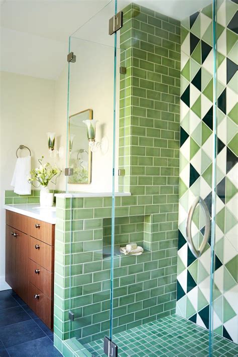 Retro Green Bathroom Tiles Green Tile Bathroom Modern Bathroom Tile Mid Century Modern Bathroom