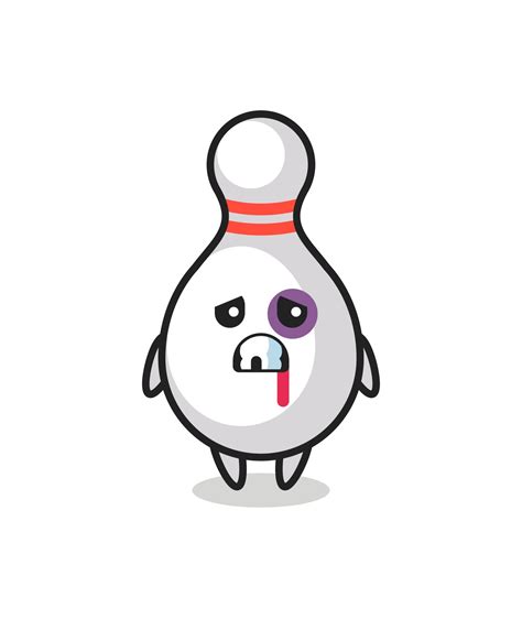 Injured Bowling Pin Character With A Bruised Face 3393403 Vector Art At Vecteezy