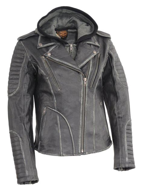 It would be impossible for us to feature every single jacket out there, so here, we've gathered a. Ladies Distressed Gray Leather Motorcycle Jacket w ...