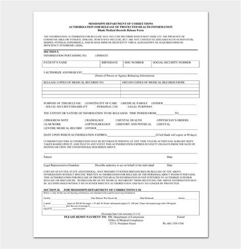 Free Medical Release Form Templates Word Pdf Docformats