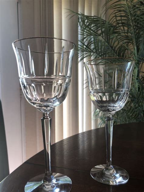 Lenox Vintage Gold Rimmed Wexford Crystal Wine Glasses And Water Goblets For Sale In Virginia