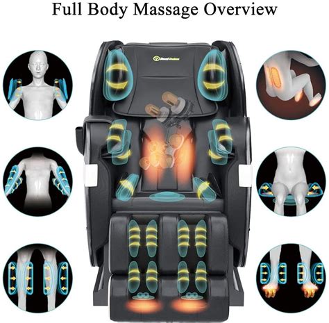 Real Relax 2020 Massage Chair Full Body Zero Gravity Shiatsu Recliner With Bluetooth And Led