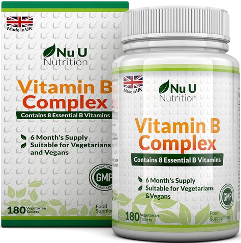 Vitamin B Complex 180 Tablets 6 Month Supply Vegetarian And Vegan Uk Health And Personal