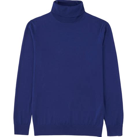 Uniqlo Men Extra Fine Merino Turtleneck Sweater In Blue For Men Lyst
