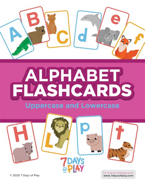 Alphabet Flashcards Uppercase And Lowercase 7 Days Of Play