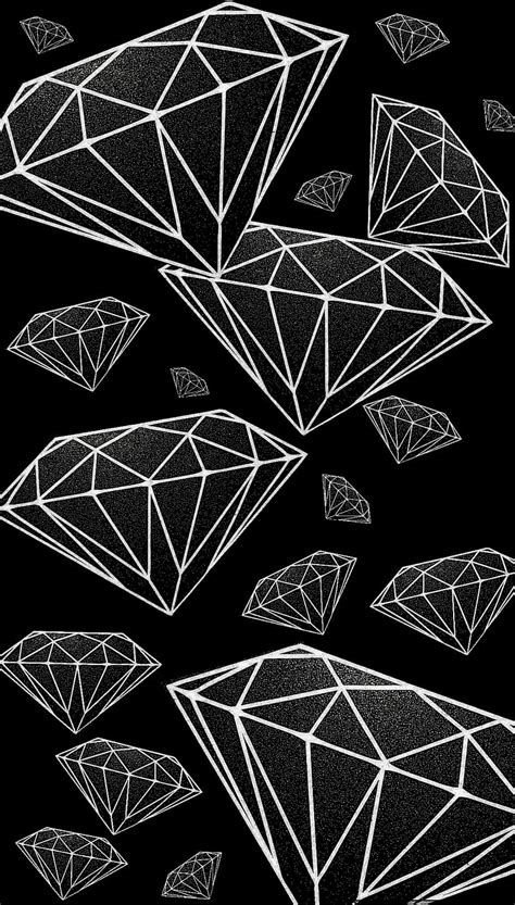 Diamond Drop Black Black And White Diamonds Unique White Hd Phone