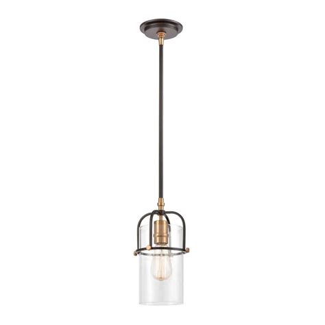 Lakeland 1 Light Mini Pendant In Oil Rubbed Bronze With Clear Glass By Elk Lighting On Sale Now