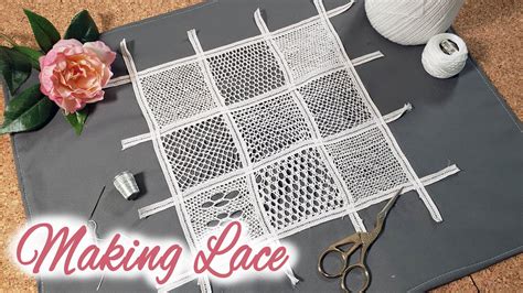 making lace with a needle and thread a needle lace sampler youtube