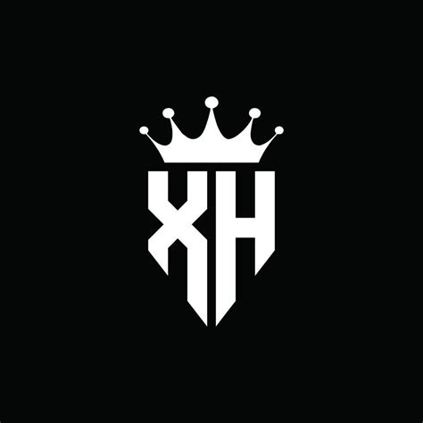Xh Logo Monogram Emblem Style With Crown Shape Design Template 4284078