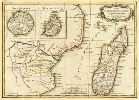 Antique Map Of Madagascar Old Map Of Eastern Africa Fine Etsy Map