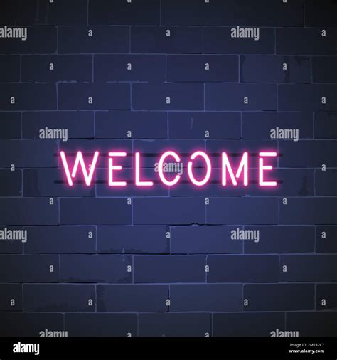 Welcome In Neon Sign Vector Stock Vector Image And Art Alamy