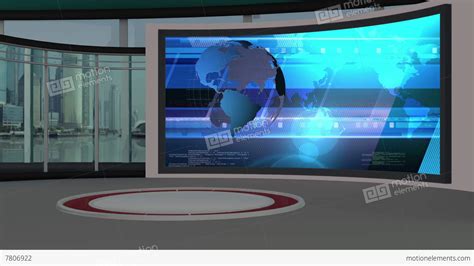 News Tv Studio Set 79 Virtual Green Screen Background Loop