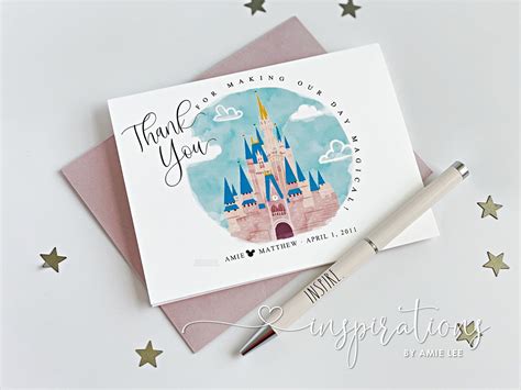 Disney Thank You Cards Disney Wedding Thank You Cards Fairy Etsy Canada