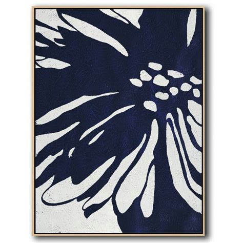 Hand Painted Original Artbuy Hand Painted Navy Blue Abstract Painting