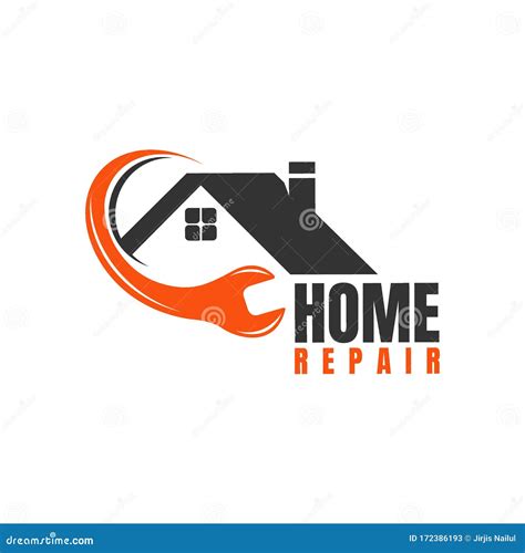 Home Repair Logo Template With Handyman Tools Symbol Stock Illustration