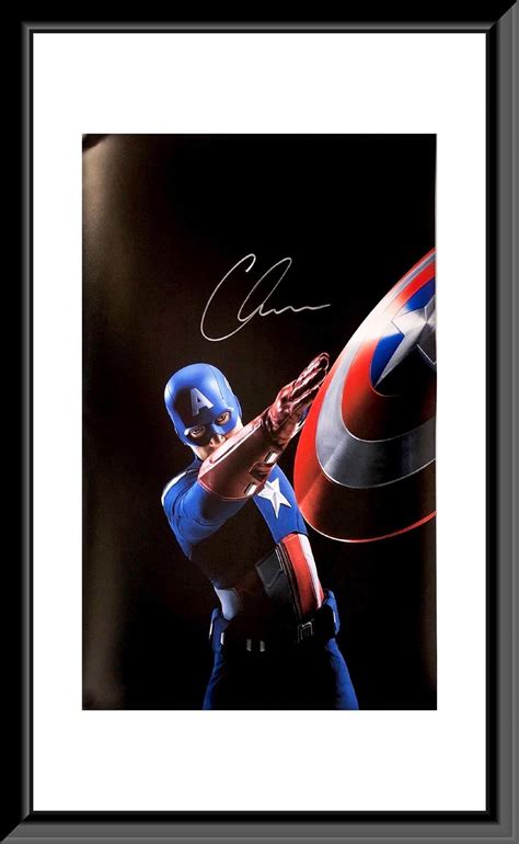 Captain America Chris Evans Signed Movie Photo Etsy Uk