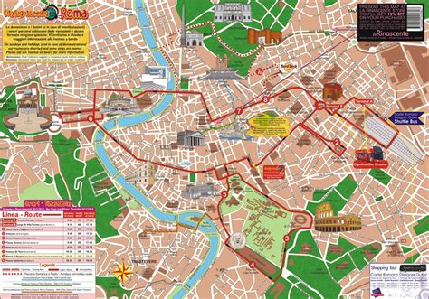 Map Of Rome Tourist Attractions Sightseeing And Tourist Tour Printable